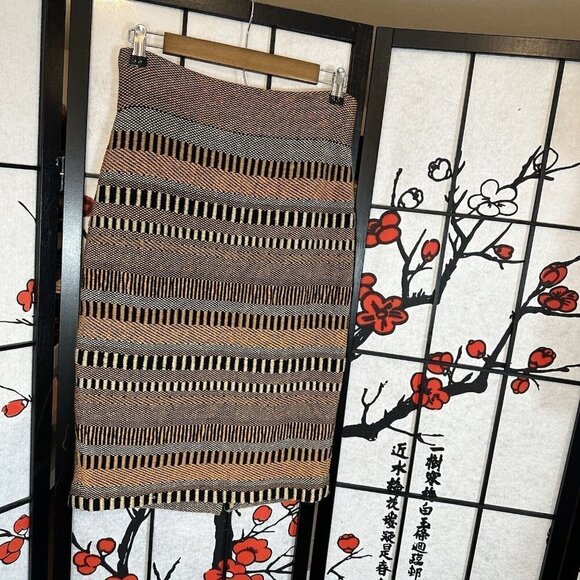 BURBERRY PRORSUM Runway SS12 Striped High Rise Pencil Tweed Knit Skirt Size S - Picture 6 of 13